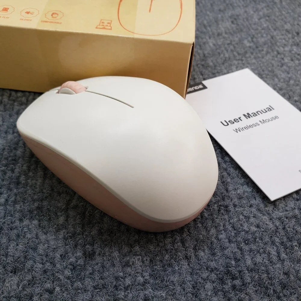 Seenda Wireless Mouse 2.4G Silent Mouse with USB Receiver, Portable. White Pink